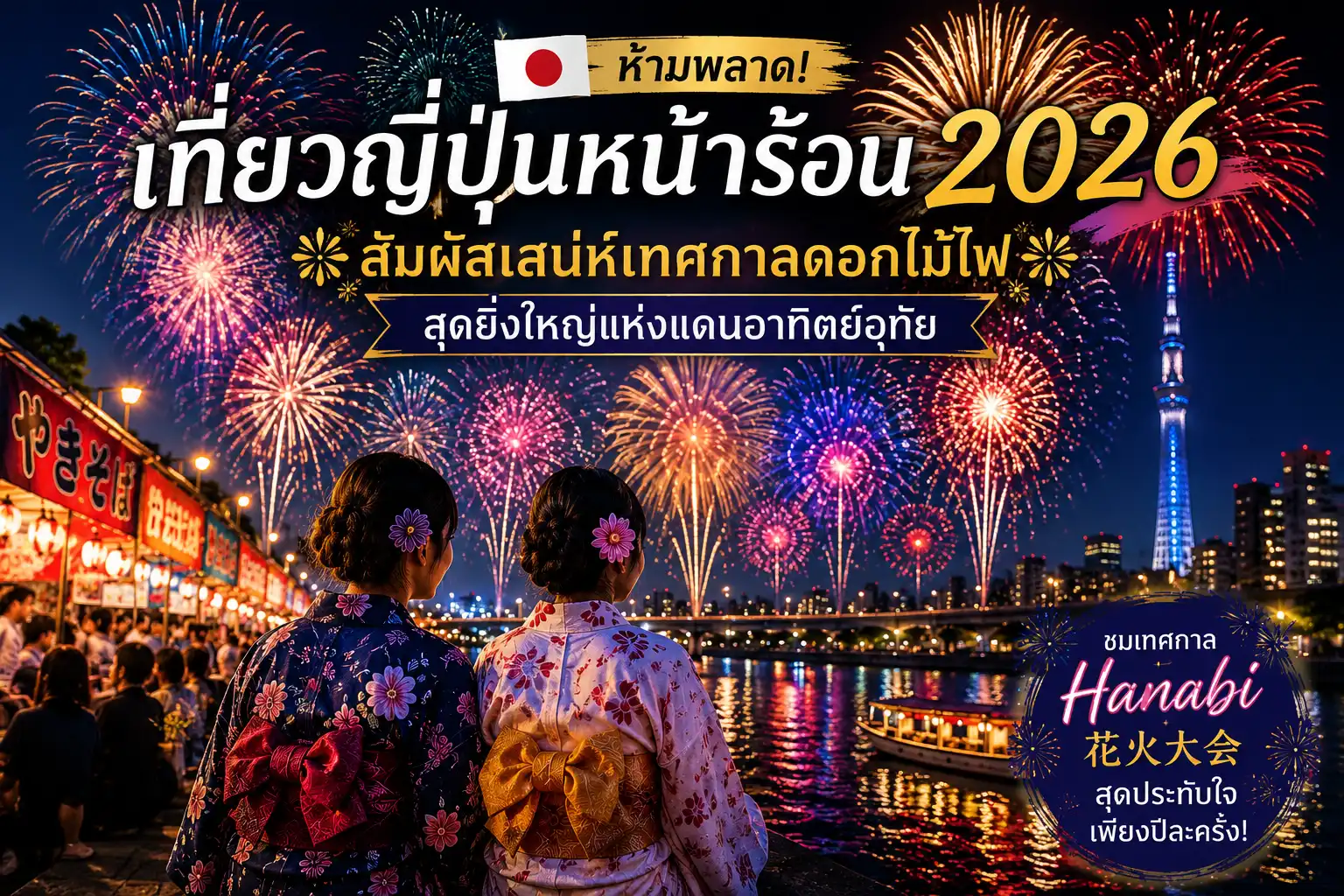 เที่ยวญี่ปุ่นหน้าร้อนห้ามพลาด! สัมผัสเสน่ห์เทศกาลดอกไม้ไฟสุดยิ่งใหญ่แห่งแดนอาทิตย์อุทัย