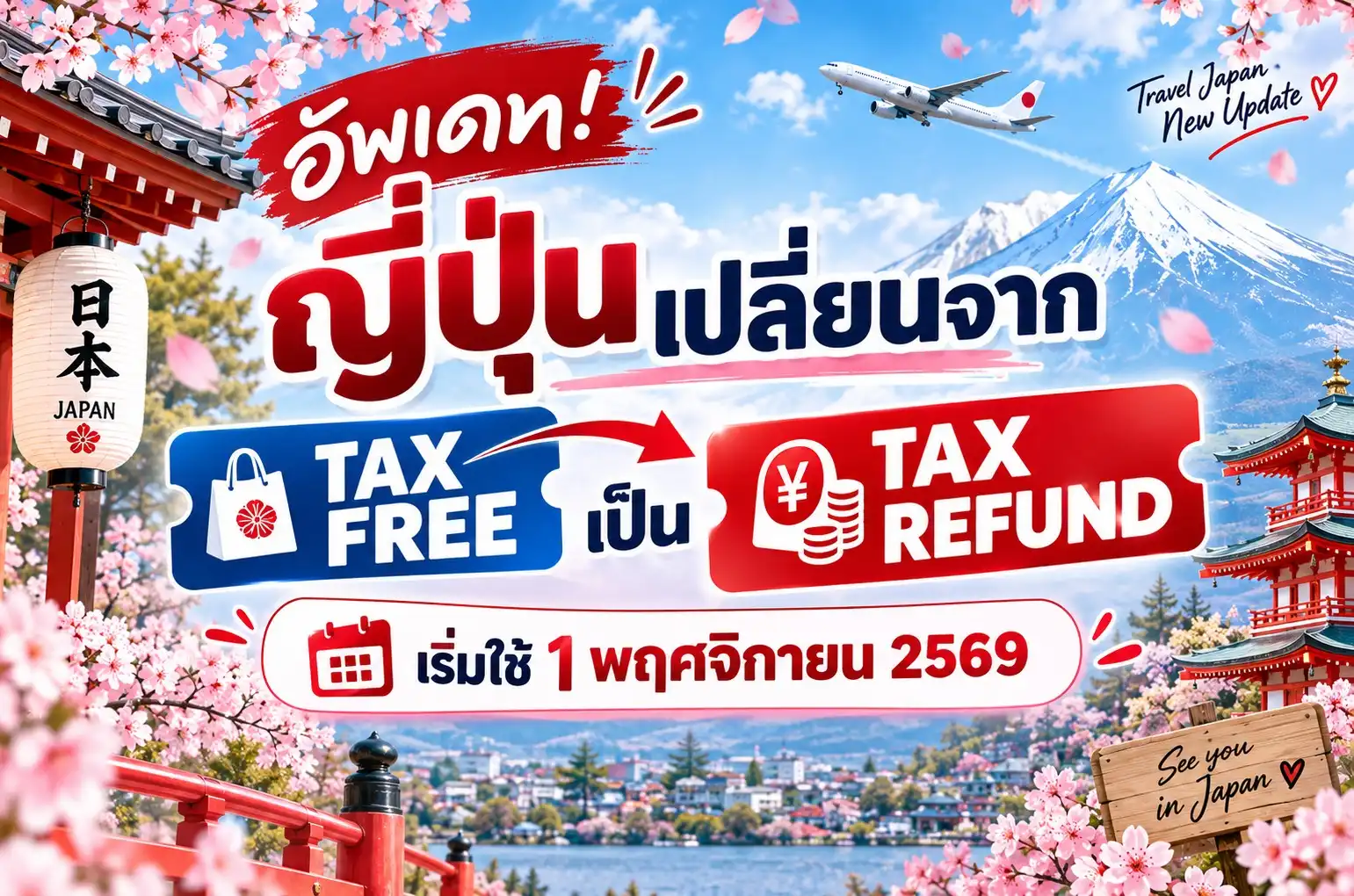 อัปเดต! ญี่ปุ่นเปลี่ยนจาก TAX FREE เป็น TAX REFUND เริ่ม 1 พฤศจิกายน 2569
